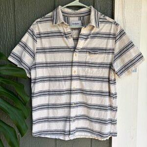 Goodfellow & Co Men’s Short Sleeve Cotton Striped Button-Up Shirt - Size M